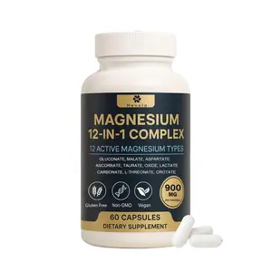 High Potency 12-in-1 Magnesium Complex 900mg – Glycinate, Citrate, Malate & More | Muscle & Relaxation