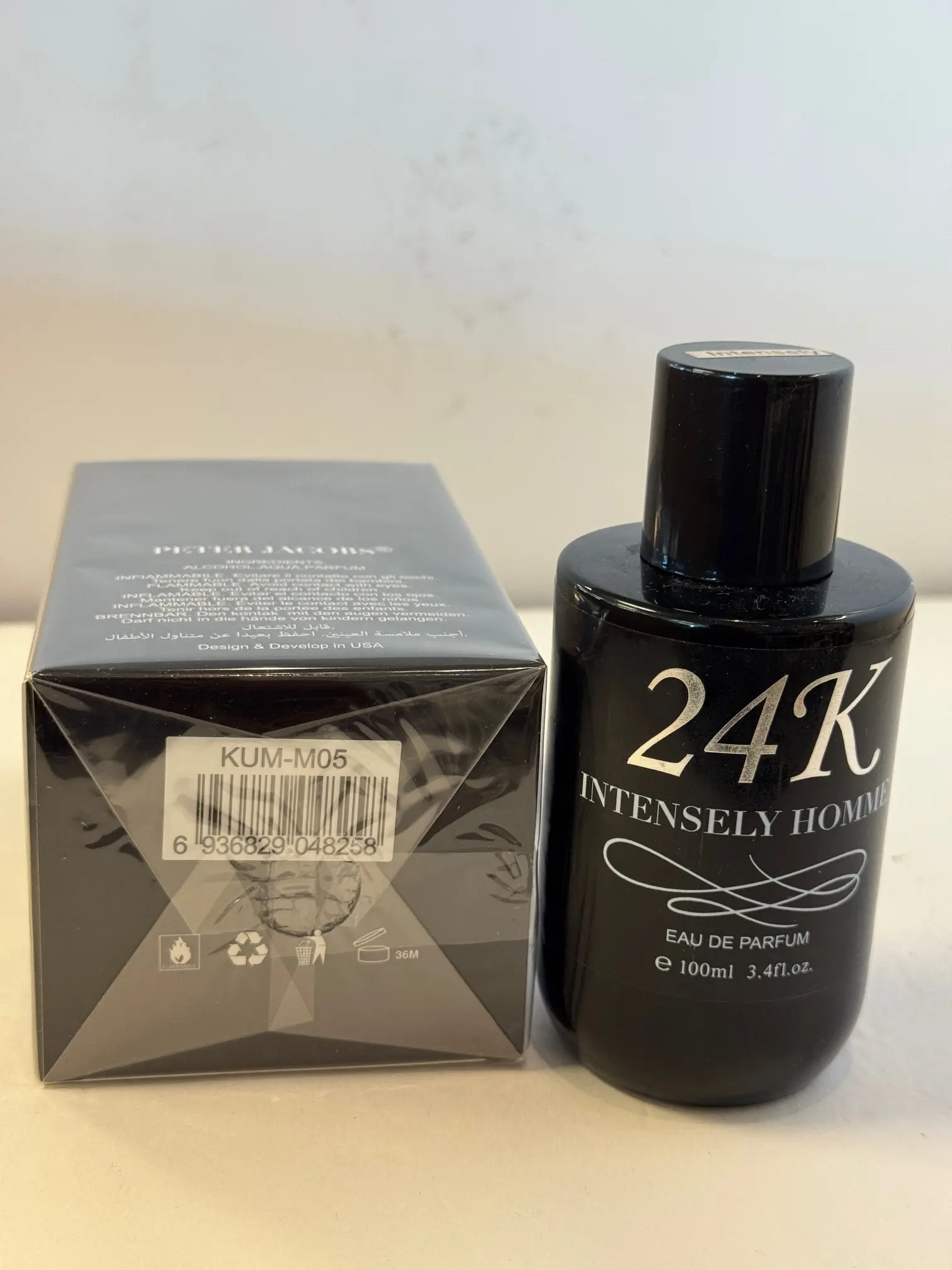 Peter Jacobs 24K INTENSELY Homme 3.4 oz / 100 ML Eau de Parfum for