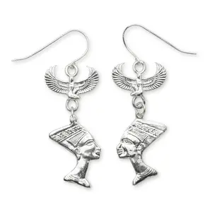 Queen Nefertiti and Goddess Isis .925 Sterling Silver Earrings
