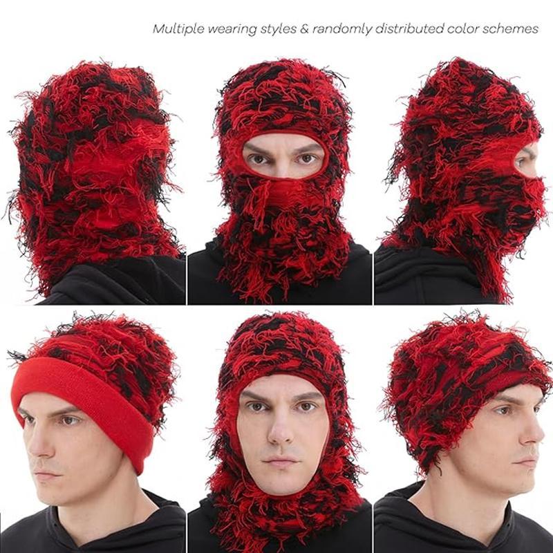 Solid Color Fuzzy Balaclava Mask, 1 Count Warm Windproof Thermal Ski Mask, Outdoor Knit Headgear for Men & Women, Camouflage Balaclava