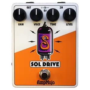 AmpMojo Sol Drive - Responsive Tube Overdrive Pedal with Tung-Sol 12AX7 Preamp Tube for Harmonically Rich Tube Overdrive