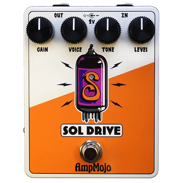 AmpMojo Sol Drive - Responsive Tube Overdrive Pedal with Tung-Sol 12AX7 Preamp Tube for Harmonically Rich Tube Overdrive