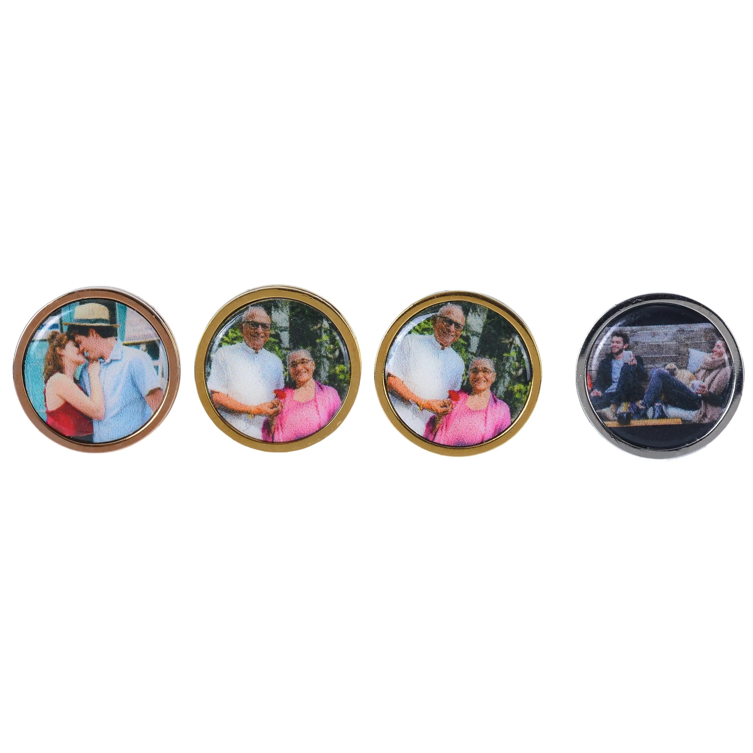 Personalized Round Colorful Photo Stud Earrings