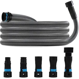 Upgraded 1 1/4 Inch x 17 Ft. Dust Collection Hose for Home and Workshop Vacuums with 5 Fittings/Adapters for Multiple Brands of Power Tools and Sanders