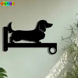1pc Dachshund Silhouette Metal Wall Art, Long-Haired Dachshund Statue Mural, Artistic Metalwork, Intricate Craftsmanship, Perfect for Housewarming, Christmas Decor, Perfect for Living Room Bedroom Garden Fence Decor, Ideal Gift for Dog Lovers.