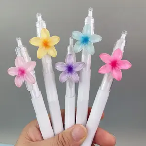 3/8 Pack Random Color 0.5mm Ink Ballpoint Pen Set, Cute Floral Pattern Quick Dry Writing Pens, Creative Stationery Series, Unique Floral Patterns
