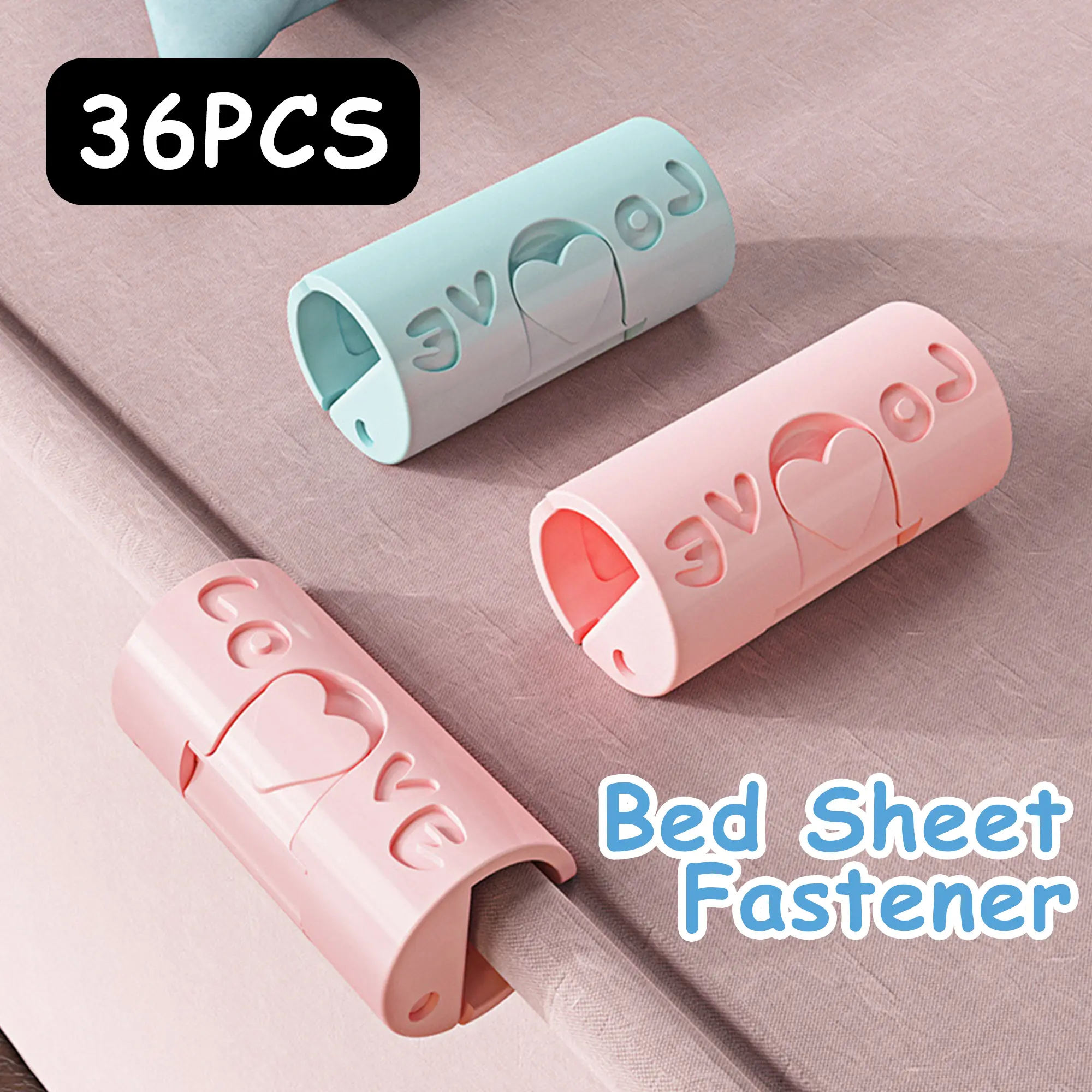 36 Counts Bed Sheet Grippers, Sheet Clips for Bed Sheet Holder. Strong Grip Keeps Sheets from Slipping. Duvet Cover Clips That Hold Slip and Fall Out. Random Color
