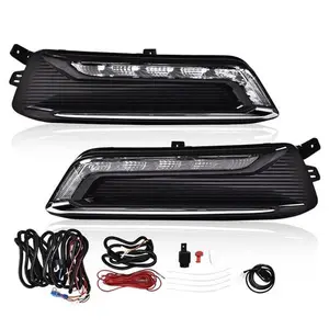 Fit For 14-20 Chevrolet Impala LED DRL Fog Lights Day Running Lamp Wiring Kit