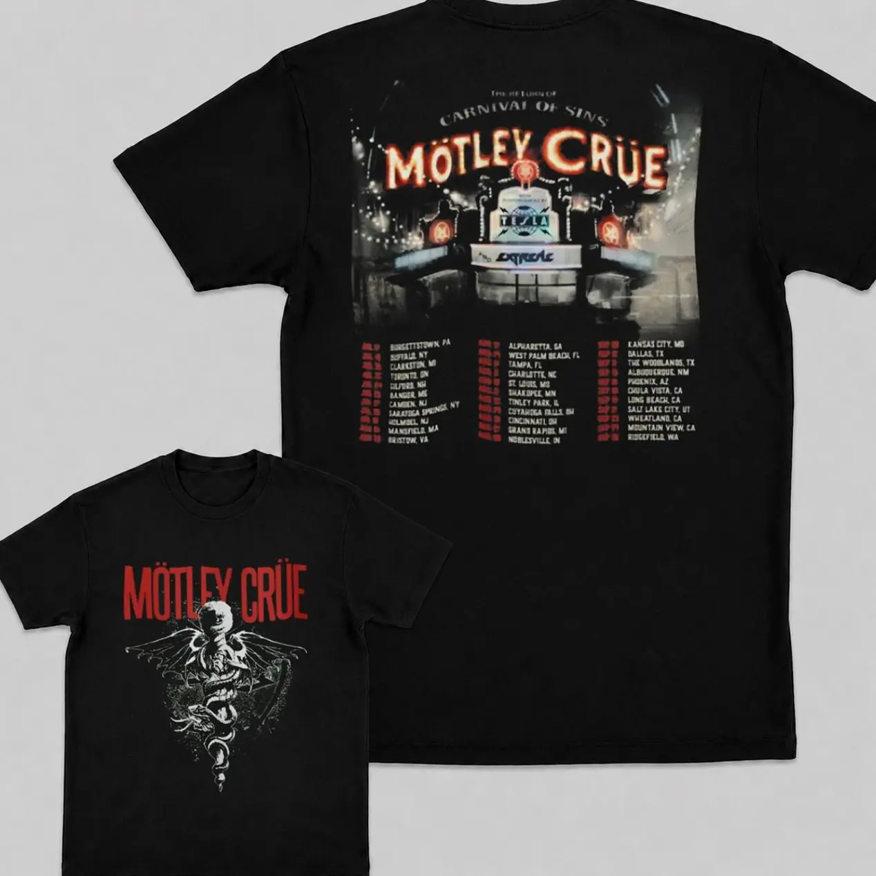 [ New Drop ] Glam Rock Band Tour 2026 Vintage T-Shirt, Carnival Sins Graphic Tee, Heavy Metal Concert Fan Gift, Retro Black Cotton Unisex Shirt