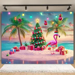Durable Polyester Tropical Palm Tree Print Photography Backdrop & Banner, 1pc 39x59in-70.8x90.5in No-Electricity Holiday Decor for Weddings, Indoor/Outdoor Parties, Home & Festive Supplies, Banners