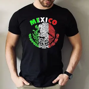 Mexico Cotton Casual Tee Coat Of Arms Mexican Eagle Flag Cinco De Mayo Shirt 5 May Fiesta Comfortable Everyday Wear Unique Gift Idea