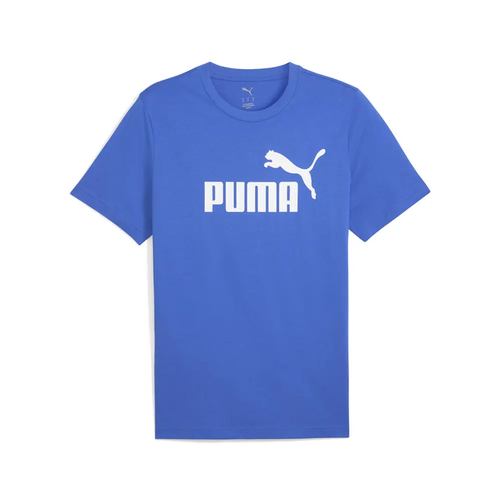PUMA Mens Essentials Logo Crew Neck Short Sleeve Casual Tops Casual - Blue