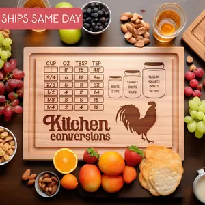 Kitchen Conversion Chart, Wooden Cutting Board, Kitchen Measurements, Conversion Chart Sign, Cooking Gift, Kitchen Tool, Gift for Bakers