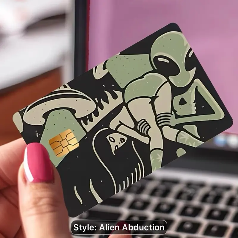 Credit card sticker, alien abduction