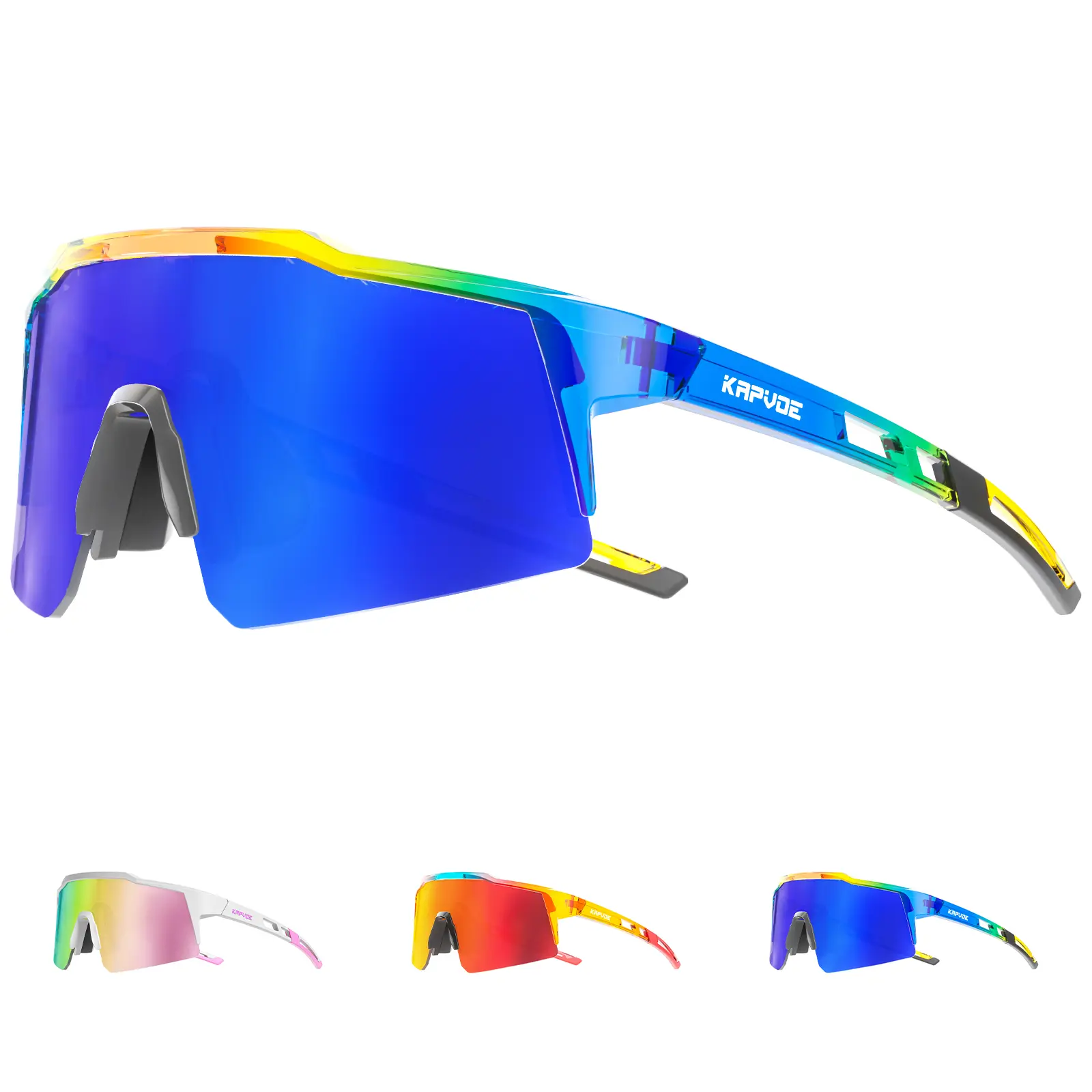 KAPVOE Unisex Kids Polarized Sunglasses - TR90 Frame, Lightweight Sports Shades, UV400 Protection, for 6-14 Age Youth, Multi-Sports Use Including Baseball, Cycling, Boating, Softball, Youth Size, Soft Silicone Nose Pads, Multifunctional Shades, Sports Eye