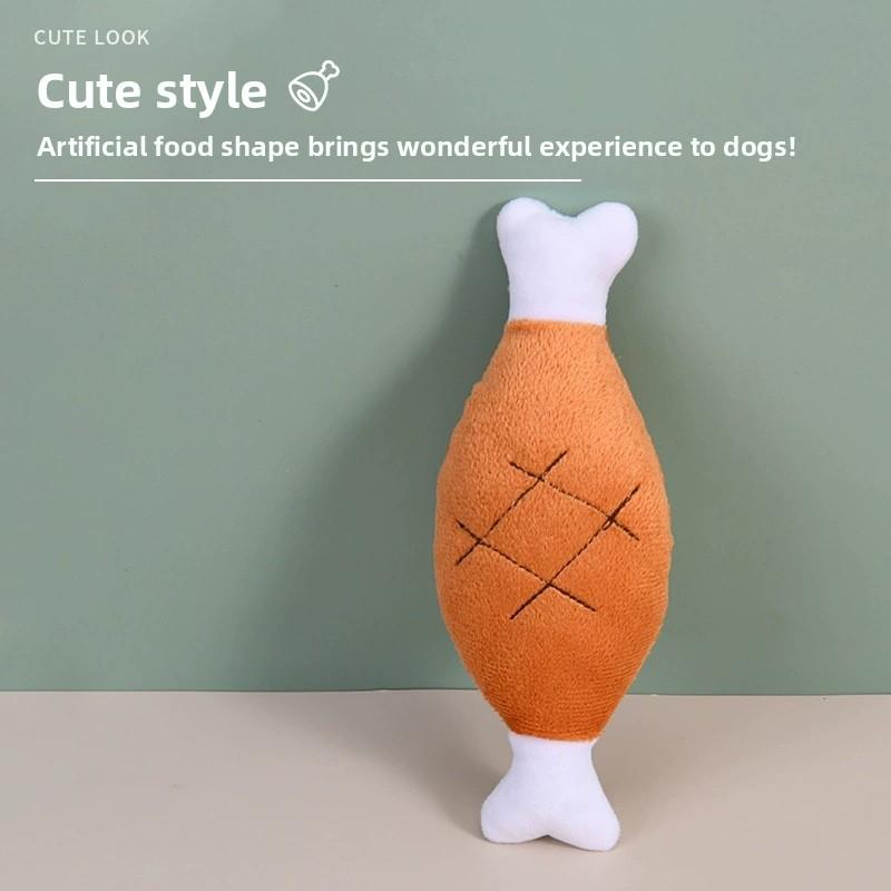 Durable Chew Toy – Sounding Chicken Leg Plush Pet Toy for Dogs, Interactive Training Pet Supplies
