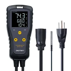 Digital Temperature Controller, Simple Level Thermostat with Heating and Cooling Modes, Suitable for Freezers, Refrigerators, Home Brewing Fermentation Tanks, Greenhouses, 110v 10a 1100w