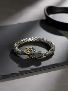 Vintage Dragon Design Handmade Copper Bracelets, Punk Style Animal Design Bracelet for Men & Women, Fashion Jewelry for Party Decor, Trendy Exquisite Jewelry for Birthday Gift