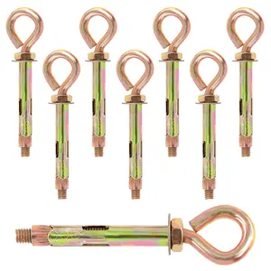 8 count M8 Thread Wall Concrete Brick Expansion Screws Closed Anchor Hook, Expansion Eyebolt Screws , Heavy-Duty Expansion  with Eye Ring, Sleeve Anchor, Expansion Hooks