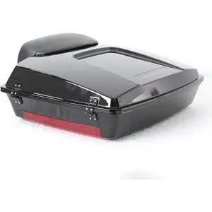 Razor Tour Pack w/Backrest for 1997-2013 Harley Davidson Touring Street Electra Glide Road King Trunk Gloss Black ABS Plastic Chopped Backrest Pad