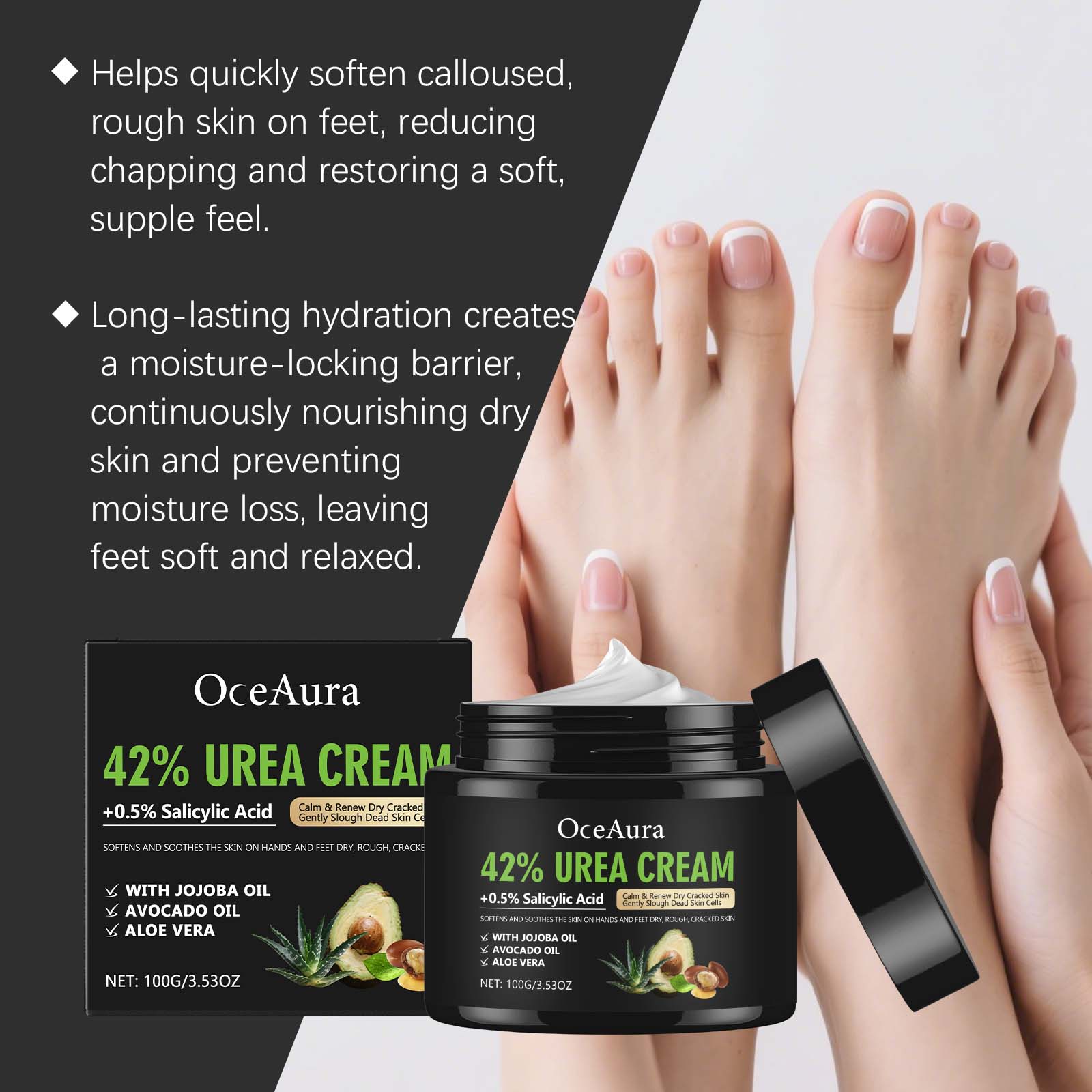 Foot Moisturizing Cream - Nourishing and Hydrating Care for Soles, Lightweight and Easily Absorbed Moisturizing Treatment