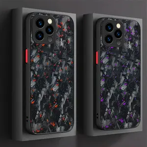Phone Case For iPhone 17 16 15 14 13 12 11 Pro Max Plus Air Carbon fiber pattern Hard PC Bumper Cover