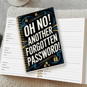 Funny Password Notebook A5 Spiral Bound, Creative Humorous Login Info Organizer, Portable Website Password Manager, Practical Gift for Friends