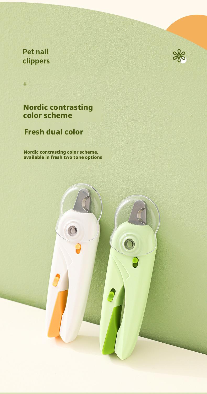 LED Pet Nail Clipper for Cats Dogs, Anti-Splash Cat Nail Trimmer with Built-in Nail File, Safe Pet Grooming Tool for Small Animals