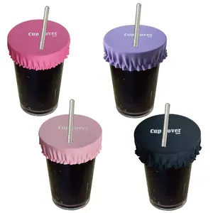 4 Pack Anti Spiking Drink Cover, Reusable Protection Fabric Cup Covers for Safety in Clubs and Bars Drinkware Straw
