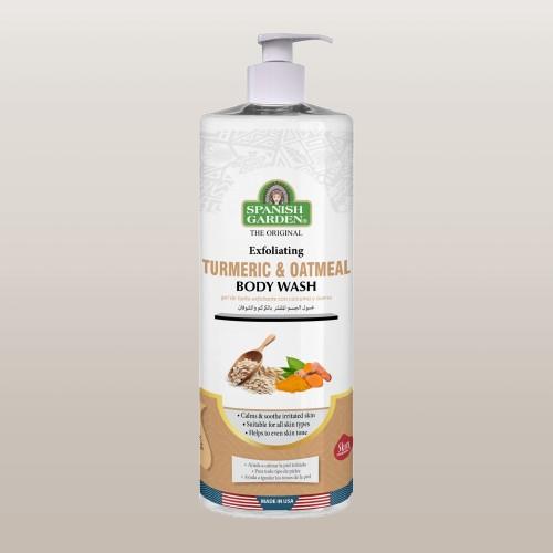 Turmeric Oatmeal Body Wash – Brightening & Exfoliating Cleanser for Dry, Sensitive Skin – Soothing Anti-Inflammatory Formula for Dark Spots, Acne & Irritation