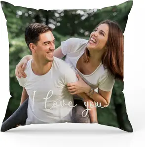 Personalized Pillows with Photo - Custom Picture Pillow Case with Any Photo/Text/Logo, Personalised Pillow Secret Santa Gift Idea for Mother's Day, Father's Day (Pillowcase)
