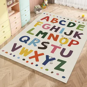 Alphabet Pattern Floor Mat, 1 Count Soft Non-slip Floor Carpet, Decorative Area Rug for Home Living Room Bedroom, Home Decor