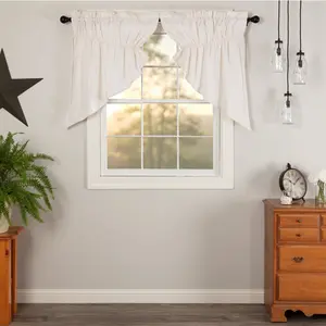 Simmington Antique White Prairie Swag Curtains