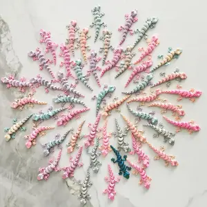 20 Pieces of 3D Printed Colorful Geckos, 9 cm Length, Made of PLA Material, Home Decor Ornament, Perfect for Christmas and Easter Decoration