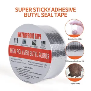 Butyl Aluminum Foil Waterproof Sealing Tape, Window Glass Roof Leak Repair, Boat Pipe Leak Prevention, Durable & Effective Sealant