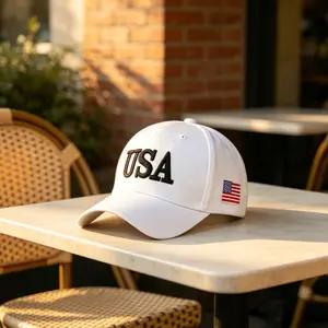 Unisex USA Embroidered Baseball Cap American Flag Patch Trucker Hat Summer Breathable Sun Protection Top Hat