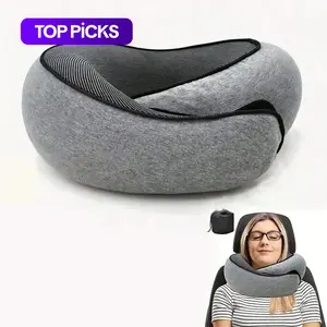 Travel Neck Pillow, Breathable Comfortable Memory Foam Neck Pillow, Travel Nap Pillow with Storage Bag, Valentine's Day Gift, Supportive Memory Foam