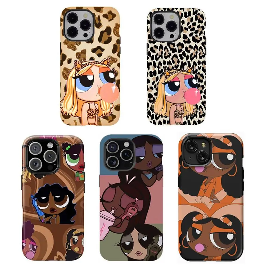 Y-Vibrant P0werppuuffff Girls Phone Case,cute phone case, for iPhone 16 15 14 13 12 11 17Pro Max,for Samsung S25 S24 S23 S22 Ultra,Protective Cover,give her/him a gift for Christmas and Thanksgiving