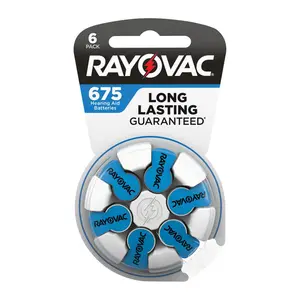 Rayovac  1.45V Zinc-Air 675 Hearing Aid Battery, 8 per Pack - Pack of 6