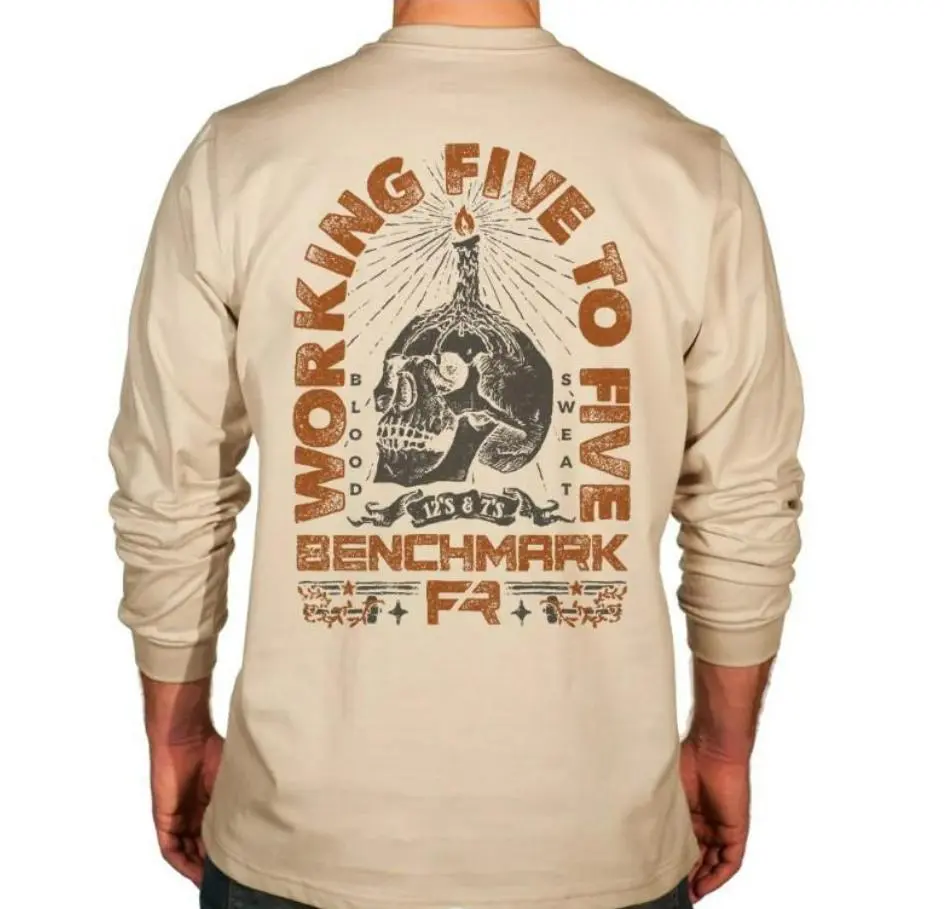 Graphic Fr Shirt Made in Usa – Benchmark Fr Cotton Tee, Unisex Fit, Bold Design, Perfect for Workwear or Casual Use