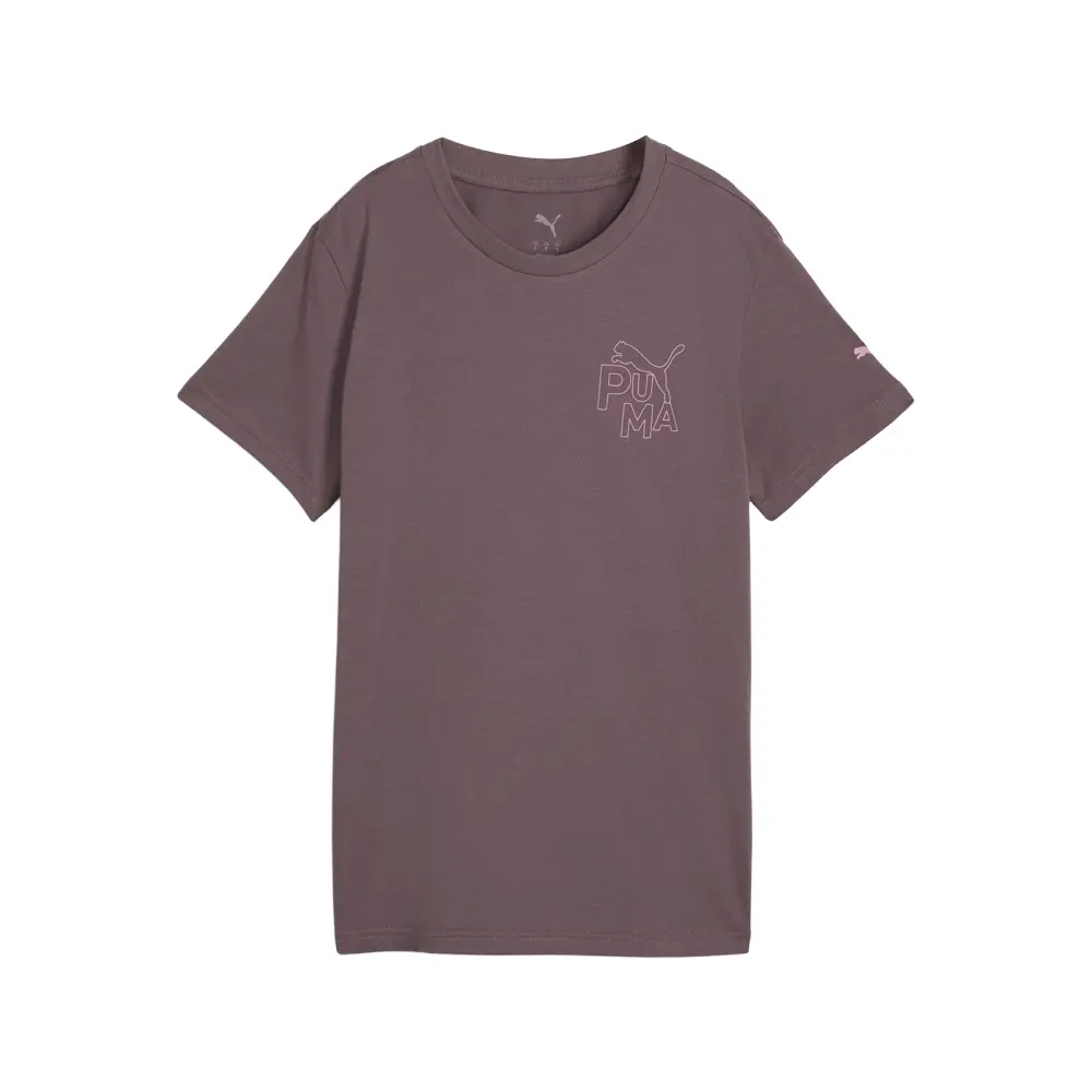 PUMA Womens Animated Graphic Crew Neck Short Sleeve Casual Tops Casual - Purple