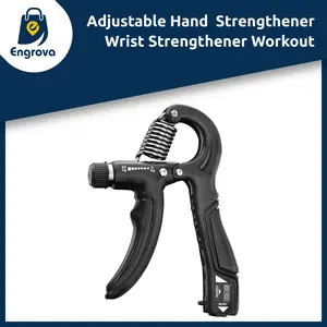 Engrova Hand Grip Strengthener with Adjustable Resistance 11-132 Lbs (5-60kg) - with Counter for Men and Women