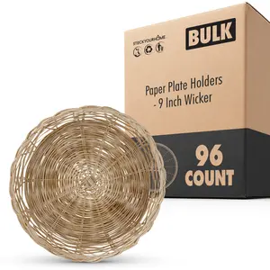 Paper Plate Holders - 9 Inch Wicker (96 Pack)