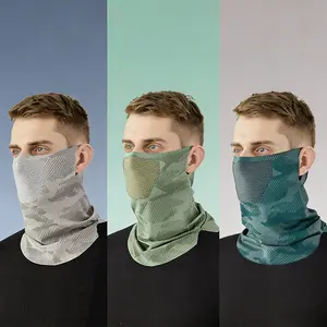 Camo Face Mask Breathable UV Protection with Ear Loops for Outdoor Sports