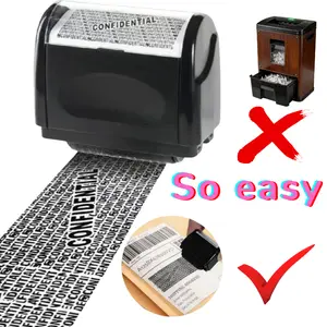 BloomBits 5-piece set Theft Protection Roller Stamp for Hiding Sensitive Information, 1 Count Confidential Roller Stamp, Anti Theft, Privacy & Security Stamp, Designed for ID Blackout Security, Office Supplies