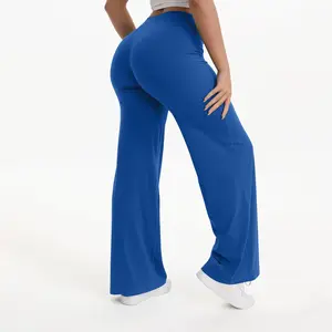 Straight-Leg Pants Ultra Soft Butter Fabric Women'S Mid-Waist Yoga Pants GYM Naked Feel Pilates Running Sport Trousers NCLAGEN