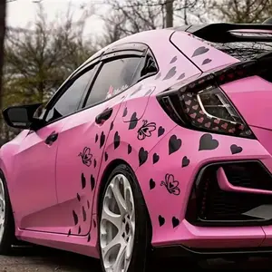 Butterfly & Heart Pattern Car Sticker, Vinyl Car Sticker, Universal Car Sticker, Car Personalized Decoration, Car, Motorcycle, Suitcase and Laptop Decorative Sticker