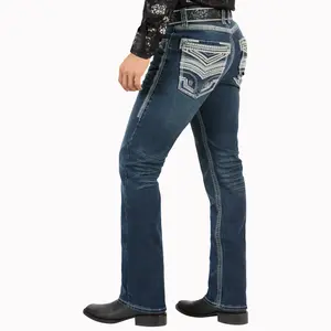 LAMASINI JEANS Cowboy HEAVY Denim Jeans LM26503 Dk Blue Color
