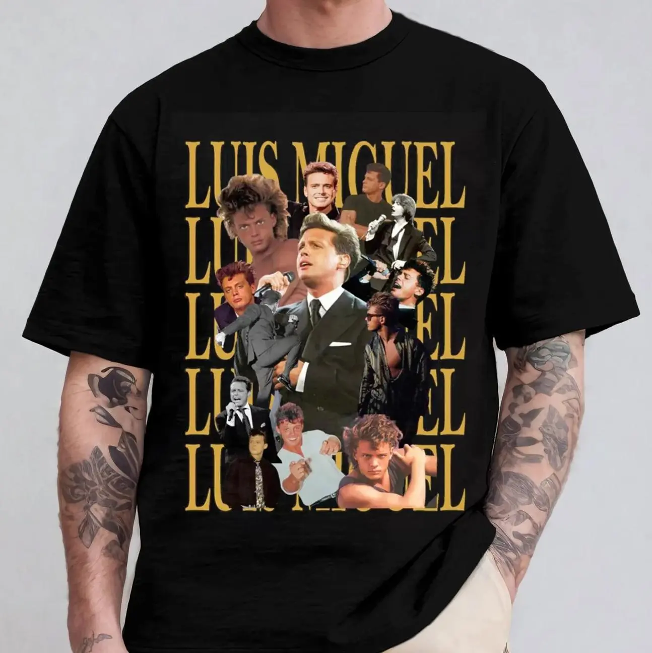 Women's Short-Sleeve Cotton Luis Miguel El Sol de México Print Top, Vintage Latin Music Graphic Tee, Retro Singer Unisex Apparel t10041674, Shortsleeve