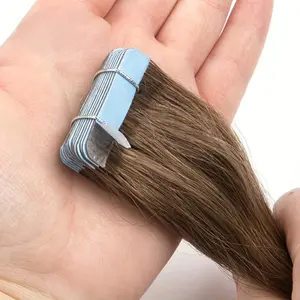 [Remy Human Hair Extensions] 20pcs Remy Human Hair Tape In Hair Extensions - Straight Invisible Adhesive Hairpieces for Women - Natural Look in Various Shades of Blonde & Brown